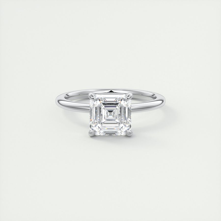asscher 4 claw prong solitaire classic frank darling engagement ring platinum