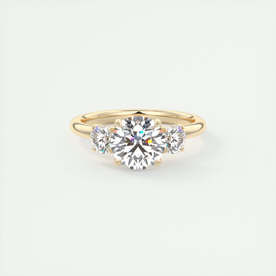Low profile 3 stone engagement hotsell ring