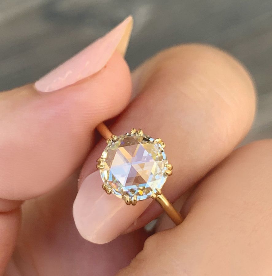 Double claw prong engagement ring on sale