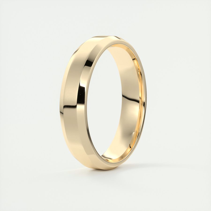 Bevelled edge wedding outlet ring