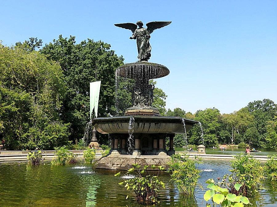 New York City, Manhattan, Central Park, Angel of the Waters Fountain,  Bethesda Terrace