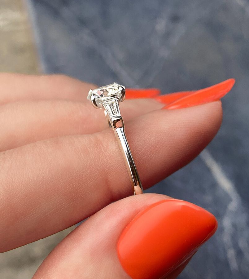 Thin engagement ring on sale with thick wedding band