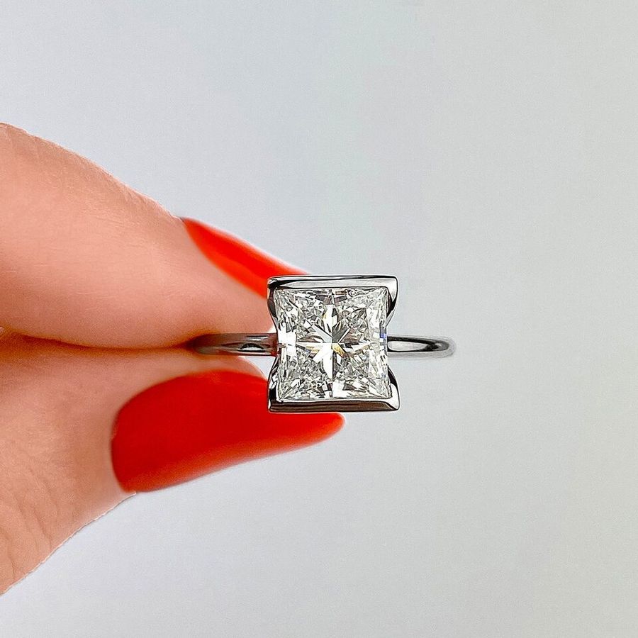 Unique princess cut on sale diamond engagement rings