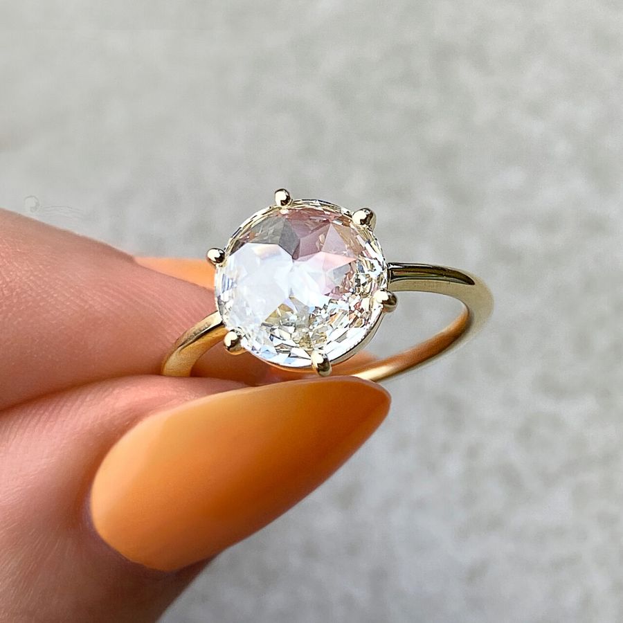 Oval rose cut diamond on sale ring