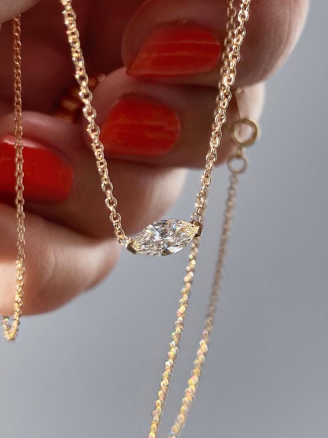 Laura Preshong | Tiny Square Diamond Necklace